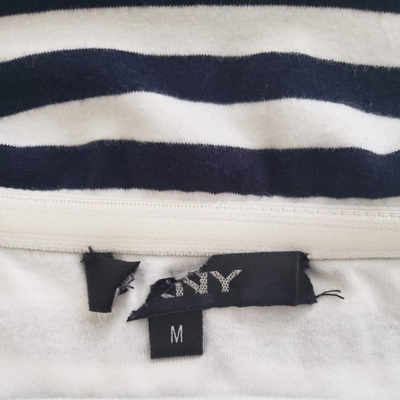 DKNY Strapless Navy Striped-Bodice Dress - Picture 11 of 15